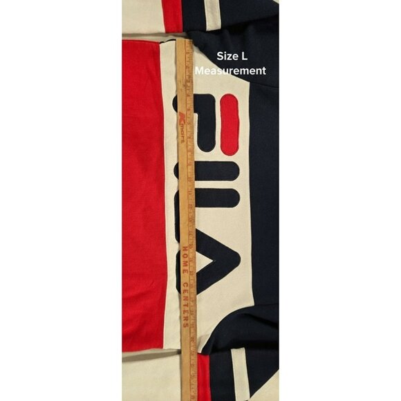 FILA Men Colorblock Logo Sweatshirt Navy/White/Red Long Sleeve Pullover Size  L - Picture 8 of 12